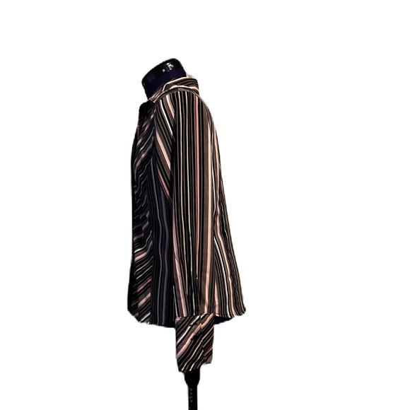 Worthington Pink Black Stripe Long Sleeve Top - Picture 4 of 11